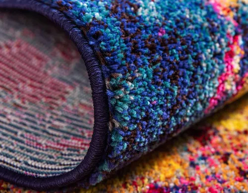Vista 7 de Unique Loom Jardin Collection - Alfombra para múltiples áreas, abstracta, vibrante., Polipropileno, Multi/azul marino.