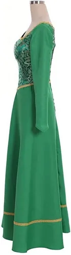Vista 4 de Disfraz de princesa para mujer, vestido verde de Halloween