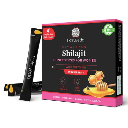 Vista 14 de Natruveda, Himalayan Shilajit - Palitos de miel para hombres y mujeres, 75% más de ácido fúlvico y oligominerales, miel cruda, azafrán y resina