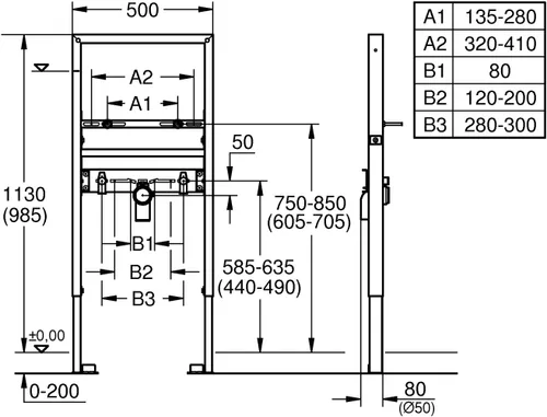Vista 2 de Grohe 39052000 Rapid SL para lavabo ajustable