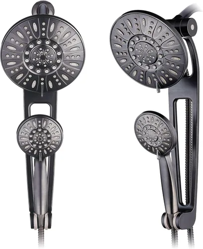 Vista 9 de AquaDance Combo de Spa de Ducha de 48 Modos de 3 Vías de Alta Presión con Brazo Extensible Ajustable de 18 Pulgadas, Níquel Cepillado
