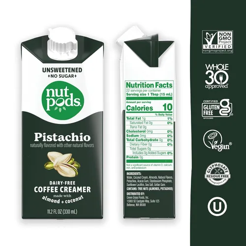 Vista 2 de nutpods Crema de café sin lácteos sin azúcar de pistacho, paquete de 12