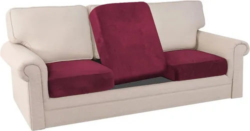 Vista 99 de PrinceDeco Fundas de cojín para sofá, funda elástica y lavable, funda de cojín ajustable de tela de terciopelo antideslizante, protector de muebles