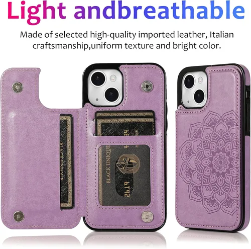 Vista 3 de Asuwish Funda de teléfono para iPhone 14 Plus de 6.7 pulgadas con protector de pantalla y cubierta de cartera de cuero con soporte para tarjeta