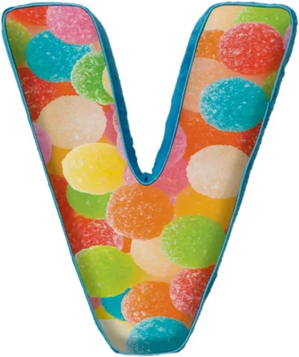Vista 11 de iscream Lettermania F - Almohada de microcuentas con diseño de tarta de 16.0 in Letra F