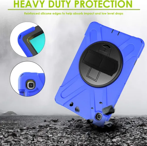 Vista 7 de KIQ Shield Series Samsung Tab 10.1 Case SM-T510/T515 Samsung Galaxy Tab A 10.1 Case 2019 Cubierta resistente a prueba de golpes 360 Kickstand