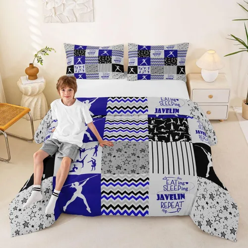 Vista 14 de Erosebridal Softball Comforter Set Patchwork Buffalo Plaid Twin Bedding Sets for Girls Kids Teens Child Galaxy Stars Ball Game Baseball Comforter