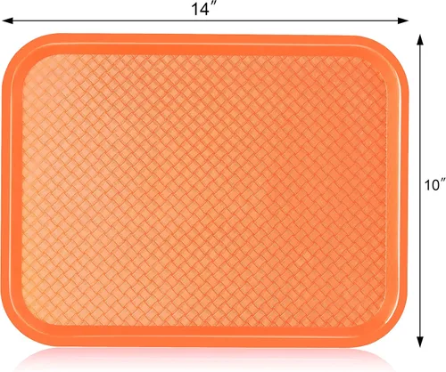 Vista 2 de New Star Foodservice Bandeja de comida rápida, juego de 12 (naranja, 10 x 14 pulgadas)