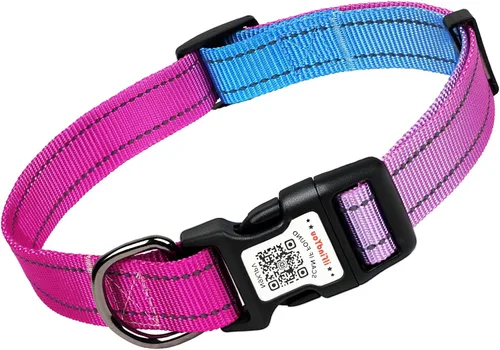 Vista 12 de Collar de perro personalizado ilFindYou con etiqueta de código QR para identificación de mascotas, collar reflectante de seguridad, adecuado