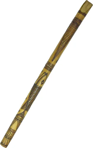Vista 2 de Decorativo tradicional hecho a mano tallado a mano flauta de bambú de madera Basuri Instrumento musical indio para regalar y decoración