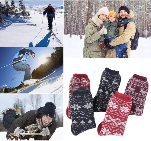 Vista 7 de Sunew Calcetines térmicos cálidos, calcetines unisex gruesos con aislamiento térmico térmico para invierno