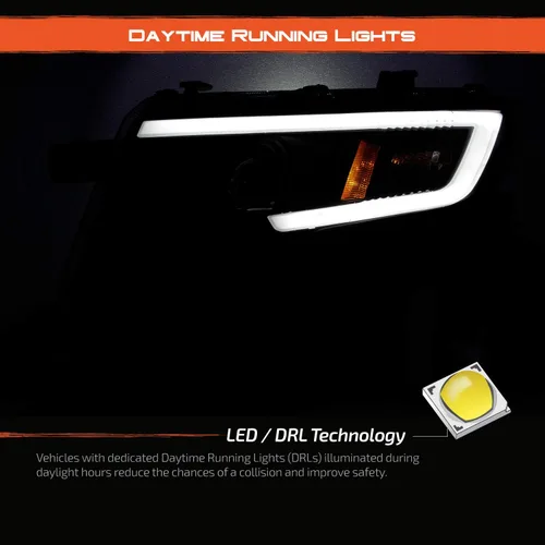 Vista 7 de AKKON - Para faros delanteros de proyector Ford Edge 2007-2010 LED DRL Light Bar Black Housing Clear Lens Driver And Passenger Side Direct