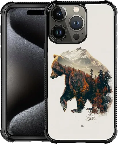 Vista 23 de Funda compatible con iPhone 8 Plus, diseño de oso de bosque otoñal, a prueba de golpes, antiarañazos, carcasa trasera de policarbonato duro
