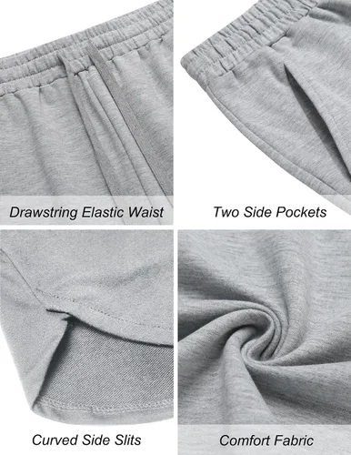 Vista 5 de COOFANDY Pantalones cortos de entrenamiento para hombre de 7 pulgadas, paquete de 2 pantalones cortos atléticos, ajuste muscular, culturismo