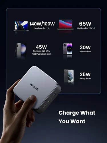 Vista 6 de UGREEN Cargador USB C de 140 W y cable USB C a USB C de 240 W y 6.6 pies