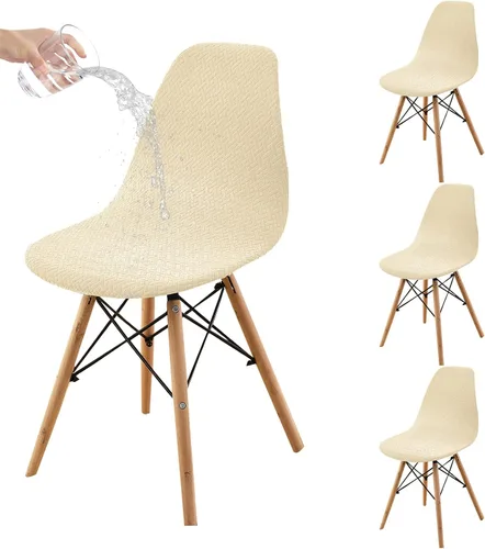 Vista 15 de HAOYONG Fundas para silla de comedor modernas de mediados de siglo, funda estampada para silla sin brazos, fundas elásticas para cocina, oficina
