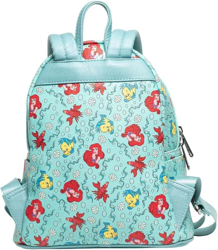 Vista 2 de Loungefly x Disney Little Mermaid Ariel Flounder y Sebastian AOP Mochila Varios