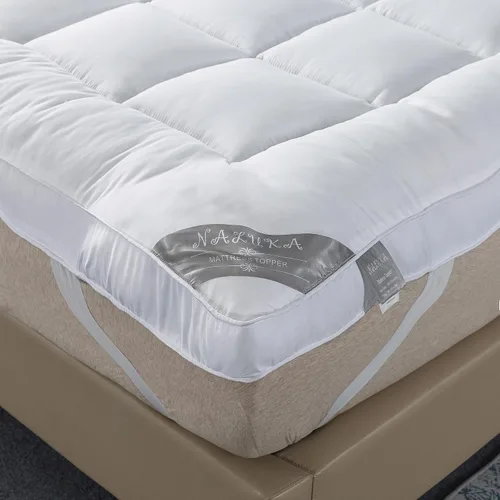 Vista 2 de Cubrecolchón con parte superior de almohada, funda de colchón de enfriamiento alternativa de plumón completo de 2 pulgadas de grosor