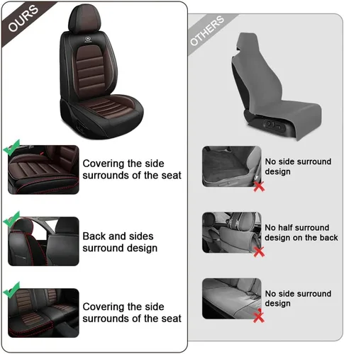 Vista 5 de Funda de cuero de 2 asientos para Mazda CX-3 CX-30 CX-5 CX-50 MX-30, antideslizante, impermeable, resistente al desgaste, funda universal