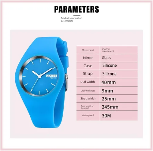 Vista 4 de Gosasa Casual estilo simple correa de silicona mujeres hombres deportes relojes 30M impermeable