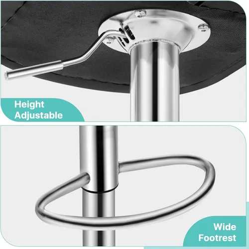 Vista 5 de Athena Collection Juego de 2 taburetes de bar de altura de mostrador, sillas giratorias, taburetes de bar modernos de piel sintética con respaldo