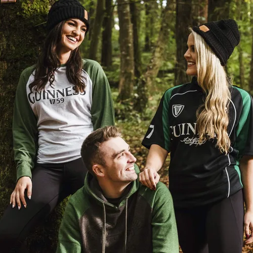 Vista 6 de Guinness Official Merchandise Guinness Signature - Sudadera con capucha de mezcla de algodón y poliéster, cómoda sudadera con capucha