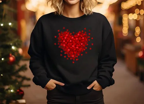 Vista 3 de Sudadera para el día de San Valentín para mujer, divertida camiseta de manga larga con estampado de corazón y corazón