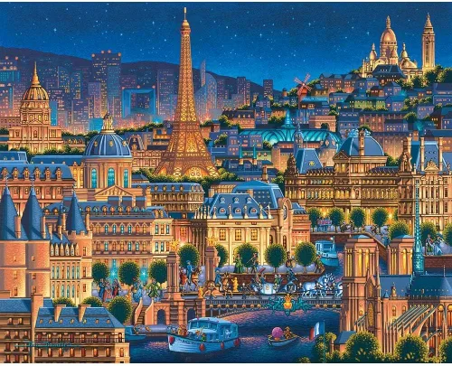 Vista 3 de Dowdle - Rompecabezas de 1000 piezas, Ciudad de las Luces de París, 1000 piezas