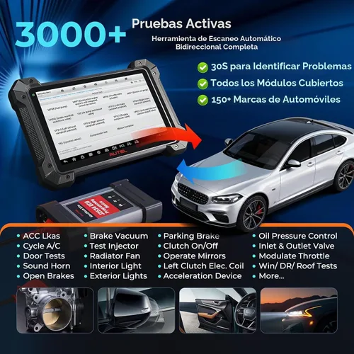 Vista 5 de Autel escáner MaxiCOM MK908 Pro II, J2534 ECU Función como Elite 2 Pro MS909 15000mAh Up of MaxiSys MS908S PRO II MS906 MAX MK908 II MS906 Pro