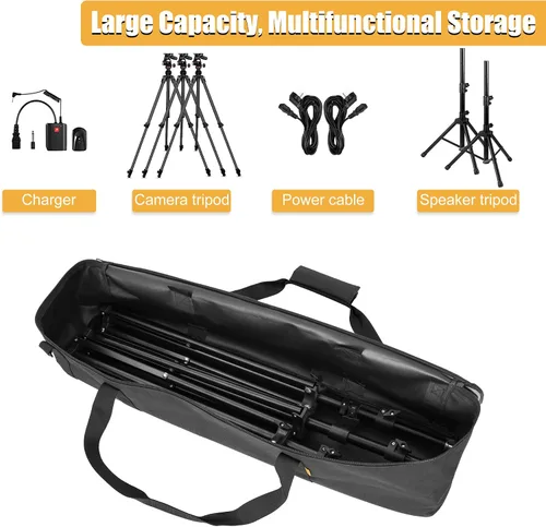 Vista 2 de Bolsa Multifuncional para Trípode 32 X 7 X 7 Pulgadas / 81 X 18 X 18 cm Estuche Resistente para Trípode con Asa para Luces, Altavoces, Cámaras