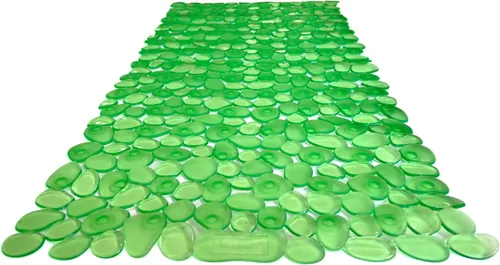 Vista 45 de Alfombra antideslizante para bañera y ducha "Pebbles" de 27 x 14 pulgadas, ovalada, no tóxica, segura, limpia, lavable a máquina, agarre y drenaje