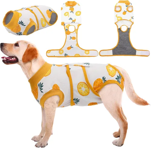 Vista 39 de Kuoser - Traje de recuperación posterior a la cirugía para perros y gatos, camisa profesional y vendaje de heridas abdominales, reemplaza collar