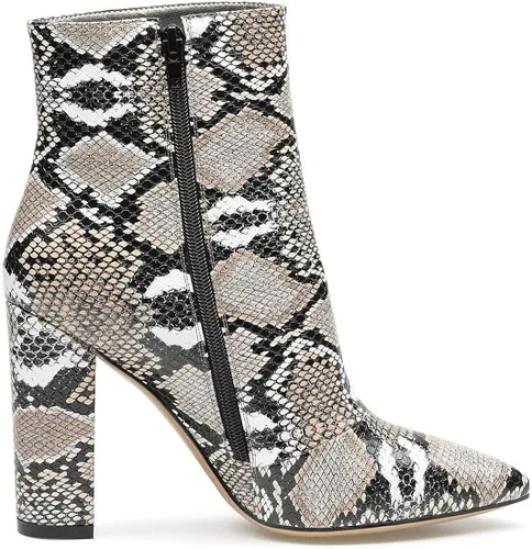 Vista 4 de Castamere Botines de tacón alto para mujer, puntera puntiaguda, sin cordones, con cremallera, 3.9 in