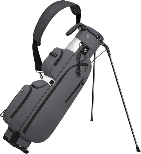 Vista 8 de Bolsa de golf con soporte, ligera, Par 3, con divisores de 3 vías, Oxford 900D resistente a la intemperie, 1.7kg, compacta pero espaciosa