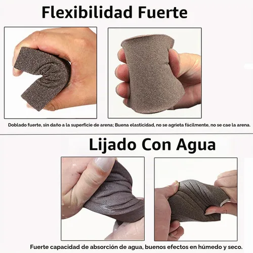 Vista 3 de Tnisesm Bloques de lijado de 60/80/120/180/220 granos, esponja de lijado para paneles de yeso, madera, metal, lavable y reutilizable, lavable