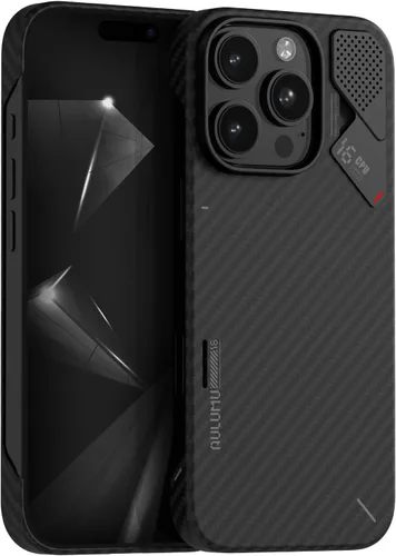 Vista 7 de Aulumu A17 Aramid Fiber iPhone 17 Pro Max Case 1500D Ultra Slim Woven CoolHyper Real Cooling Compatible with MagSafe