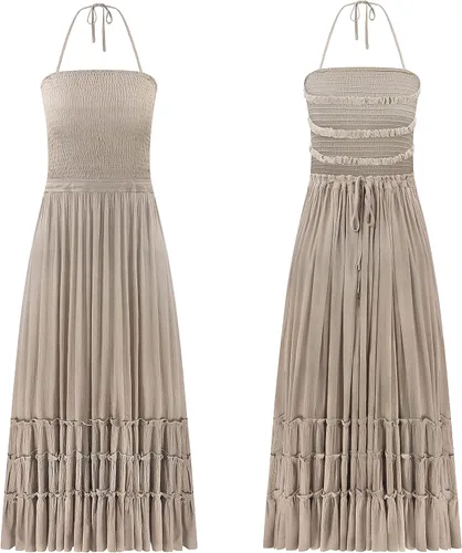 Vista 6 de R.Vivimos - Vestido largo y sensual para mujer, de verano, de algodón y con espalda descubierta