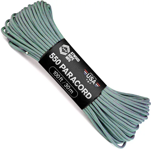 Vista 15 de Atwood Rope MFG Cuerda de paracaídas de nailon 550 que cambia de color, 100 pies, 7 hebras, equipo de supervivencia exterior, fabricado en Estados