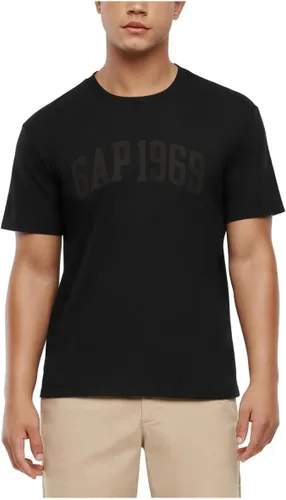 Vista 40 de Camiseta de cuello redondo Gap para hombre, mangas cortas, estilo casual Negro