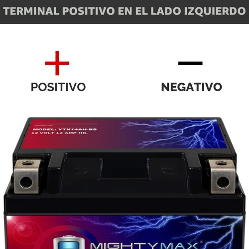 Vista 3 de Mighty Max Battery Batería YTX14AH 12V 12AH para Yamaha 350 YFM35F, U Big Bear '87-'99
