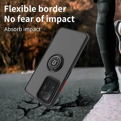 Vista 6 de QUIETIP Funda compatible con Xiaomi 12T/12T Pro, TPU + PC duro a prueba de golpes, anillo magnético para montaje en coche, cubierta de parachoques
