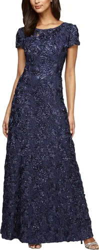 Vista 2 de Alex Evenings Vestido pequeño de manga larga para mujer