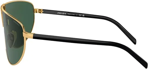Vista 3 de Prada PR 69ZS 5AK05V - Gafas de sol con escudo de metal dorado, lentes verdes