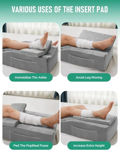 Vista 5 de Almohada de rodilla para cirugía de reemplazo de rodilla, almohada de elevación de pierna de rodilla de espuma viscoelástica para recuperación