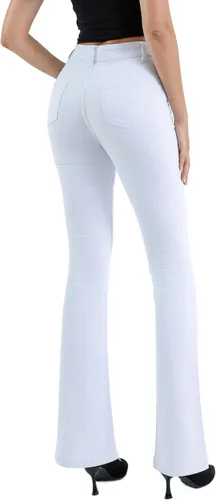 Vista 3 de Y imoso Womens High Waisted Stretch Flare Jeans Destroyed Curvy Bootcut Denim Long Pants