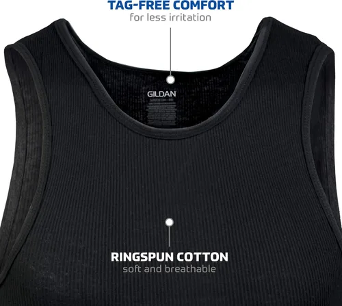 Vista 3 de Gildan - Camiseta sin mangas A-Shirt para hombre, paquete múltiple, estilo G1104