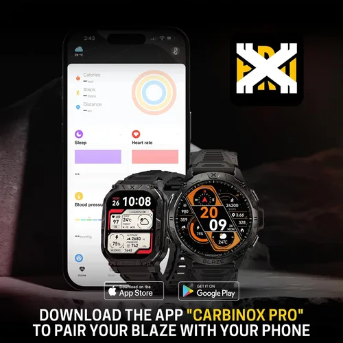 Vista 9 de CARBINOX Blaze Reloj Inteligente con GPS – Rastreadores de Fitness Resistentes, Resistente al Agua IP69K, 170+ Modos Deportivos, Gorilla Glass