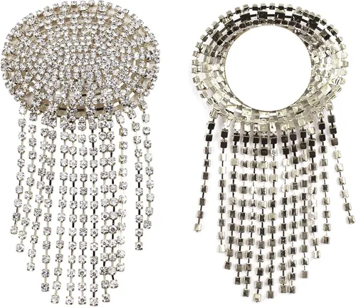 Vista 2 de MINGSEECESS Sujetador reutilizable de silicona de metal dorado para mujer, diseño de pétalos de pecho, autoadhesivos con borla
