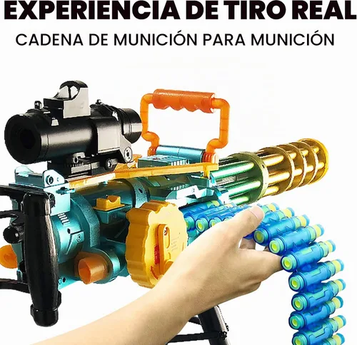 Vista 4 de Recarga de balas de espuma ArtCreativity para pistola de juguete electrónica Gatling, 36 dardos con accesorio de cinturón de balas, recarga