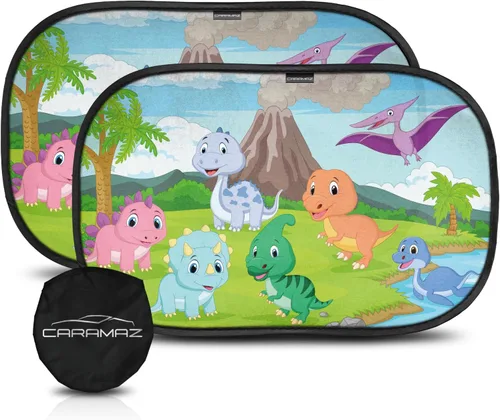 Vista 11 de Caramaz - Parasol de automóvil para bebé con protección UV certificada (2 unidades, 20 x 12 pulgadas), Animales (Animals)